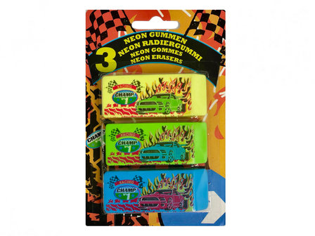 Racing Champ Neon Gum - 3 stuks