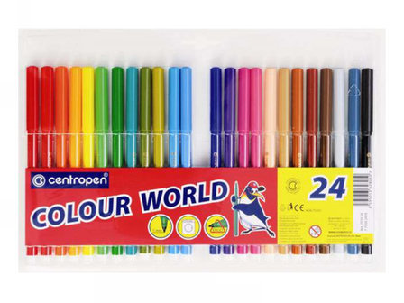 Colour World Viltstiften - 24 stuks