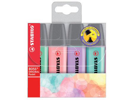 Stabilo Boss Pastel Markeerstift - 4 stuks