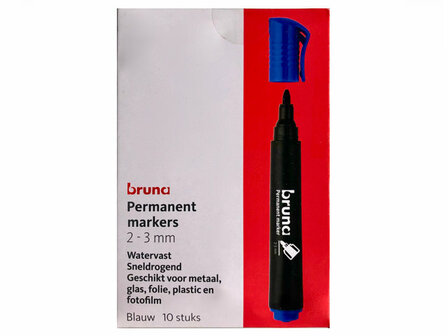 Blauwe Permanent Marker - 10 stuks