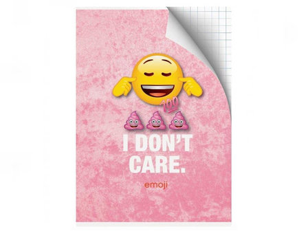Emoji Girls I Don&#039;t Care A4 Ruit Schrift