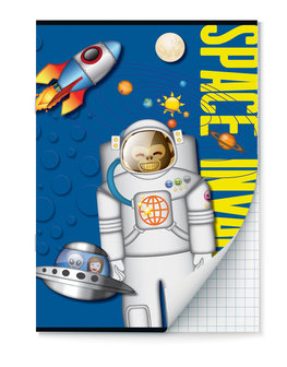 Emoji Space Monkey A4 Ruit Schrift - 2 stuks