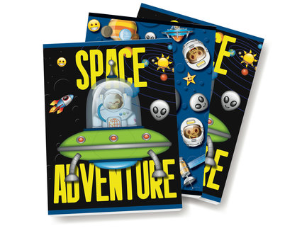 Emoji Space Monkey A5 Lijn Schrift - 3 stuks