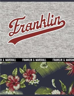 Franklin Marshall Blue Flowers A4 Ruit Schrift