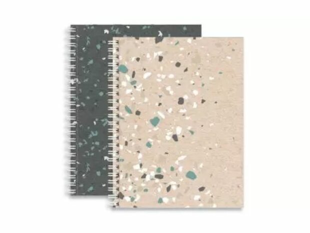 Terrazzo A5 Spiraal Dummyboek - Grijs