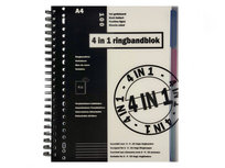 4 in 1 A4 Lijn Collegeblok - Zwart 4 in 1 A4 Lijn Collegeblok - Zwart